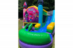 34 1722360932 Trolls 6in 1 bounce house w slide(DRY)