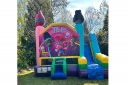 35 1722360933 Trolls 6in 1 bounce house w slide(DRY)