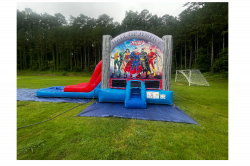 46 1722361104 Justice League bounce house w slide(DRY)