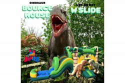 Dinosaur Bounce house w slide (WET)