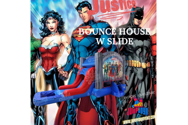 Justice League bounce house w slide (WET)