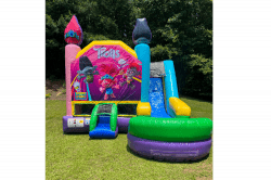 Trolls 6in 1 bounce house w slide (WET) 33 1722363378 Trolls 6in 1 bounce house w slide (WET)
