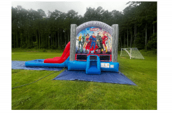 Justice League bounce house w slide (WET) 46 1722363504 Justice League bounce house w slide (WET)